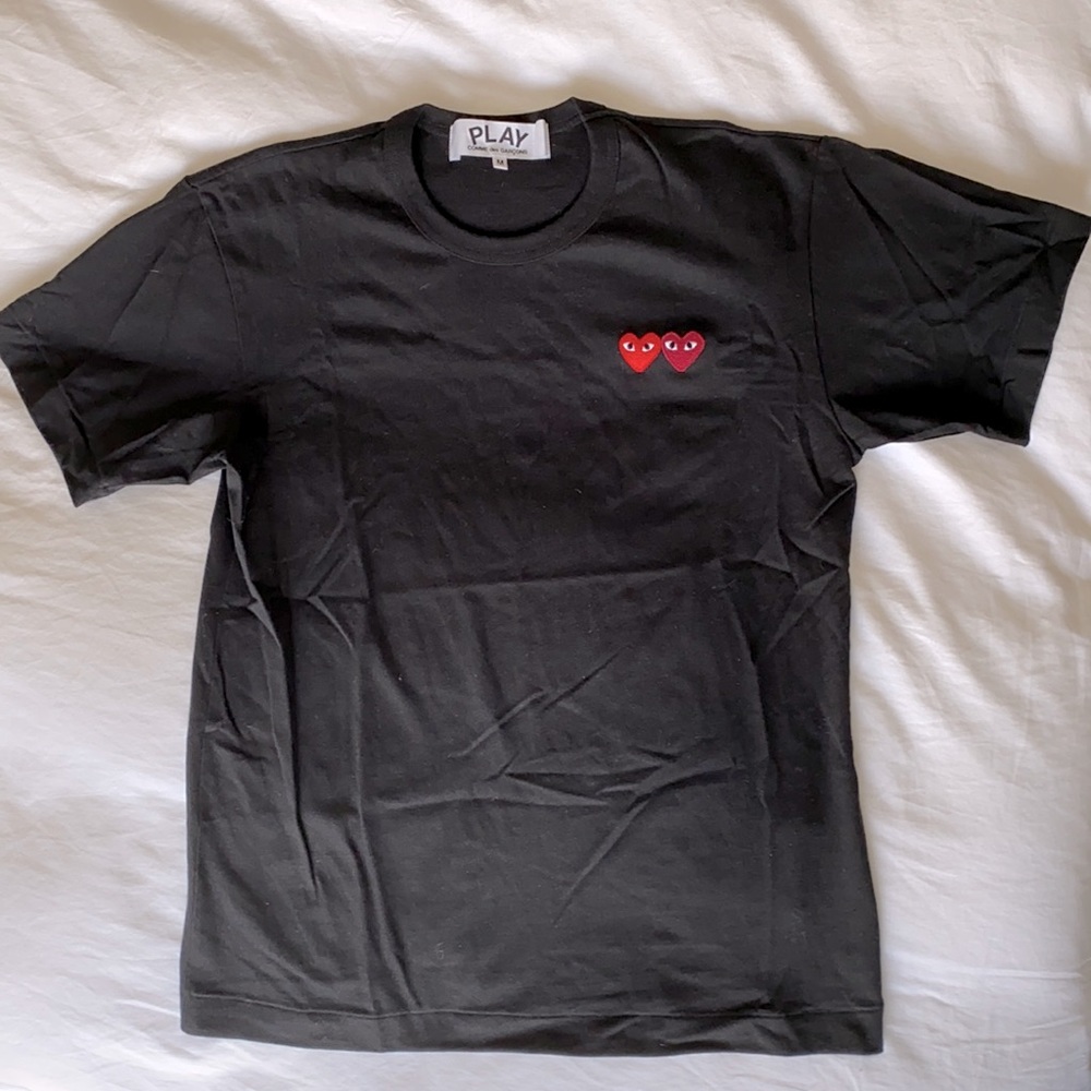 COMME DES GARÇONS PLAY Black Double Heart T-Shirt